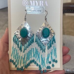 MYRA-Streaming Starlight Beaded
Earrings In Sky Blue